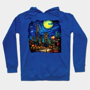 Charlotte Nightfall A 3D Skyline under the Starry Night Hoodie